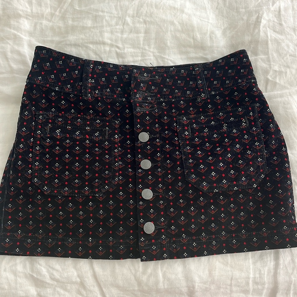 Free people mini skirt with buttons